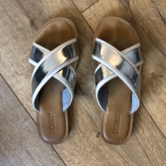 toms silver sandals